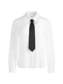 Shop Alice Olivia Willa Silk Chiffon Tie Shirt at Saks Fifth Avenue