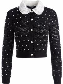 Shop Alicex2BOlivia Collings crochet beaded cardigan with Express Delivery - at Farfetch