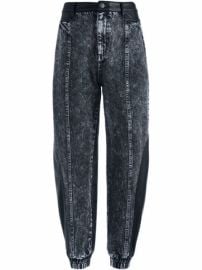 Shop Alicex2BOlivia Jenny vegan leather panelled cropped jeans with Express Delivery - at Farfetch