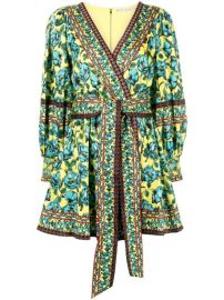 Shop Alicex2BOlivia Simona floral-print wrap minidress with Express Delivery - at Farfetch