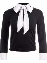 Shop Alicex2BOlivia Zani woven pussybow top with Express Delivery - at Farfetch