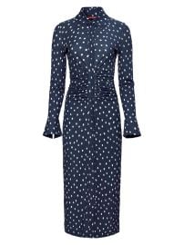 Shop Altuzarra Claudia Polka-Dot Ruched Shirtdress at Saks Fifth Avenue