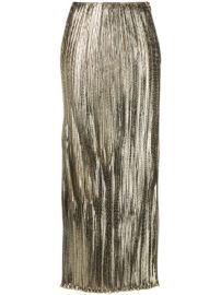 Shop Altuzarra Pandia lamxE9-effect long skirt with Express Delivery - at Farfetch