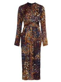 Shop Altuzarra Tippi Multicolor-Print Maxi Tie-Waist Sheath Dress at Saks Fifth Avenue