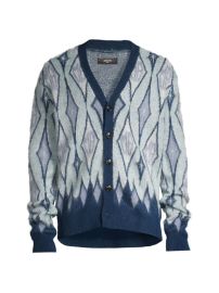 Shop Amiri Argyle Wool Cardigan Saks Fifth Avenue at Saks Fifth Avenue