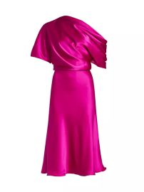 Shop Amsale Draped Satin One-Shoulder Dress at Saks Fifth Avenue