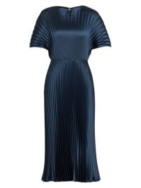 Shop Amsale Pleated Fan Midi-Dress at Saks Fifth Avenue