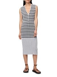 Shop Another Tomorrow Gingham Knit Midi-Dress at Saks Fifth Avenue