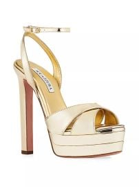 Shop Aquazzura Divine 130MM Platform Peep-Toe Sandals at Saks Fifth Avenue