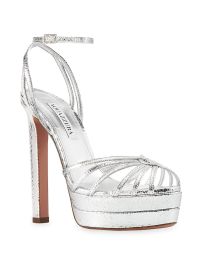 Shop Aquazzura Flow Metallic Leather Platform Sandals at Saks Fifth Avenue