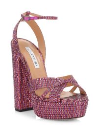 Shop Aquazzura Sundance Plateau Woven Platform Sandals at Saks Fifth Avenue