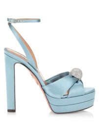 Shop Aquazzura Yes Darling Satin Platform Sandals at Saks Fifth Avenue