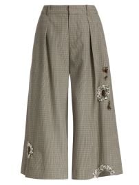 Shop Area Cropped Crystal-Embellished Pants Saks Fifth Avenue at Saks Fifth Avenue