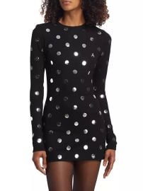 Shop Area Polka Dot Long-Sleeve Minidress at Saks Fifth Avenue