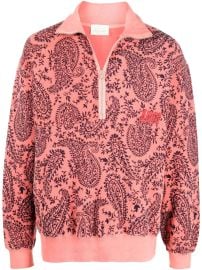 Shop Aries paisley-print zip-front jumper with Express Delivery - at Farfetch