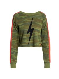 Shop Aviator Nation Bolt Stripe Camo Cropped Sweatshirt at Saks Fifth Avenue