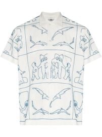 Shop BODE Beaded Scene short-sleeve shirt with Express Delivery - at Farfetch