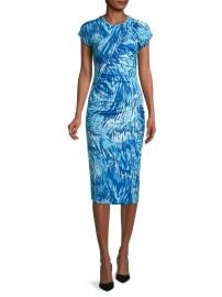 Shop BOSS Etall Ruched Print Dress at Saks Fifth Avenue