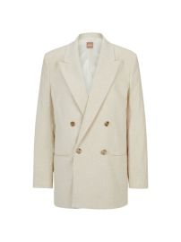 Shop BOSS Longline Relaxed-Fit Jacket in a Slub Cotton Blend at Saks Fifth Avenue