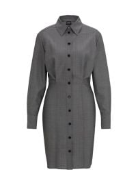 Shop BOSS Shirt-Style Regular-Fit Dress in Virgin Wool at Saks Fifth Avenue