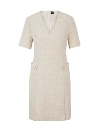 Shop BOSS V-Neck Dress in Melange Tweed at Saks Fifth Avenue