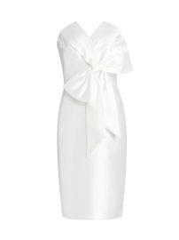 Shop Badgley Mischka Scupture Bow-Front Strapless Dress at Saks Fifth Avenue