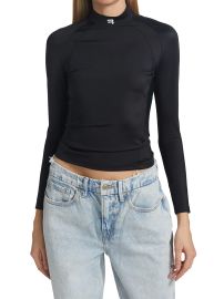 Shop Balenciaga Logo Mock Neck Top at Saks Fifth Avenue