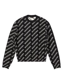 Shop Balenciaga Mini Allover Logo Sweater at Saks Fifth Avenue