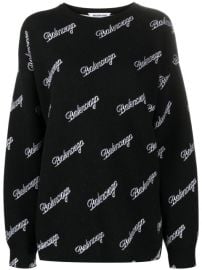 Shop Balenciaga knitted all-over logo jumper with Express Delivery - at Farfetch