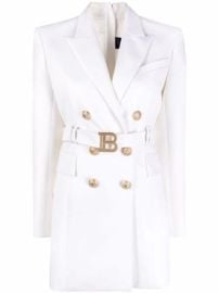 Shop Balmain B-logo blazer-style minidress with Express Delivery - at Farfetch