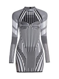 Shop Balmain Jacquard-Knit Pattern Minidress at Saks Fifth Avenue