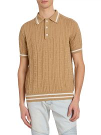 Shop Balmain Jacquard Logo Wool Polo Shirt at Saks Fifth Avenue