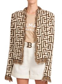 Shop Balmain Monogram Fringe Jacket at Saks Fifth Avenue