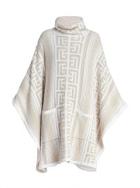 Shop Balmain Monogram Knit Poncho at Saks Fifth Avenue