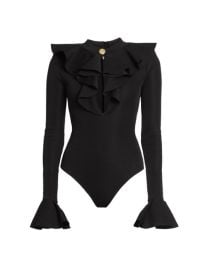 Shop Balmain Ruffled Knit Bodysuit at Saks Fifth Avenue