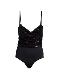 Shop Balmain Sequined Spaghetti Strap Bodysuit at Saks Fifth Avenue