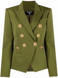 Shop Balmain button-front peak-lapel blazer with Express Delivery - at Farfetch