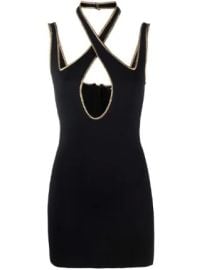 Shop Balmain contrast-trim sleeveless dress with Express Delivery - at Farfetch