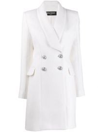 Shop Balmain double breasted long line jacket with Express Delivery - at Farfetch