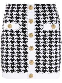 Shop Balmain knitted houndstooth skirt with Express Delivery - at Farfetch