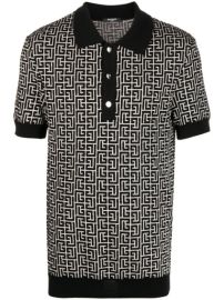 Shop Balmain monogram pattern polo shirt with Express Delivery - at Farfetch