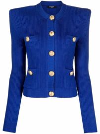 Shop Balmain padded-shoulder cardigan with Express Delivery - at Farfetch