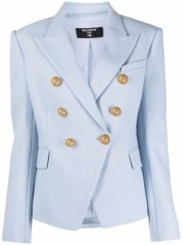 Shop Balmain peak lapels double-breasted blazer with Express Delivery - at Farfetch