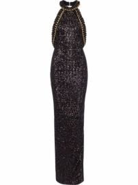 Shop Balmain sequin-embellished halterneck dress with Express Delivery - at Farfetch