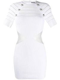 Shop Balmain sheer panel knitted bodycon dress with Express Delivery - at Farfetch