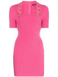 Shop Balmain square-neck knitted mini dress with Express Delivery - at Farfetch