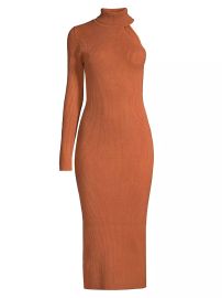 Shop Bardot One-Sleeve Knit Midi-Dress at Saks Fifth Avenue