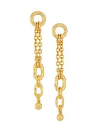 Shop Ben Amun Hammered 24K Gold-Plated Chain Drop Earrings at Saks Fifth Avenue