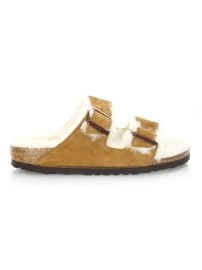 Shop Birkenstock Arizona Shearling amp Suede Slides at Saks Fifth Avenue