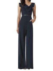 WornOnTV: Chloe’s navy cowl neck belted jumpsuit on Days of our Lives ...